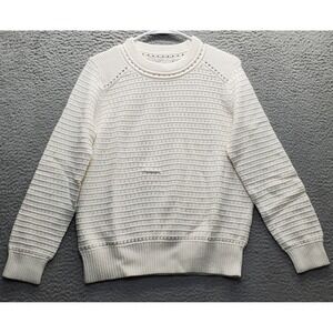 LOFT Textured Sweater Womens Medium Tan Knit Raglan Sleeve Crew Neck Pullover